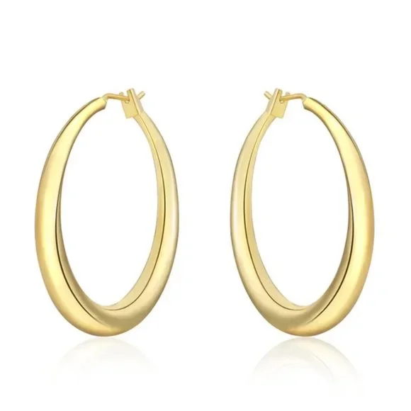 925 Sterling Silver 3.5cm Round Earrings High Quality Circle Hoop Earrin… - Picture 2 of 3